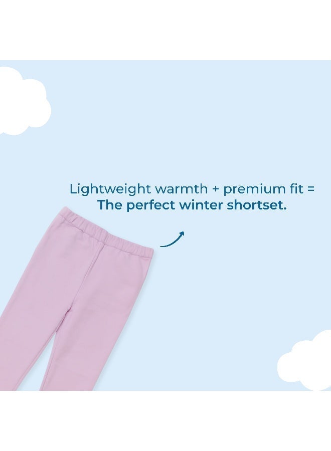 لؤي طقم شتوي للبنات من لؤي | بلوزة وبنطال من القطن العضوي | ملابس شتوية ناعمة ومريحة | طقم أنيق (وردي) - Image 5